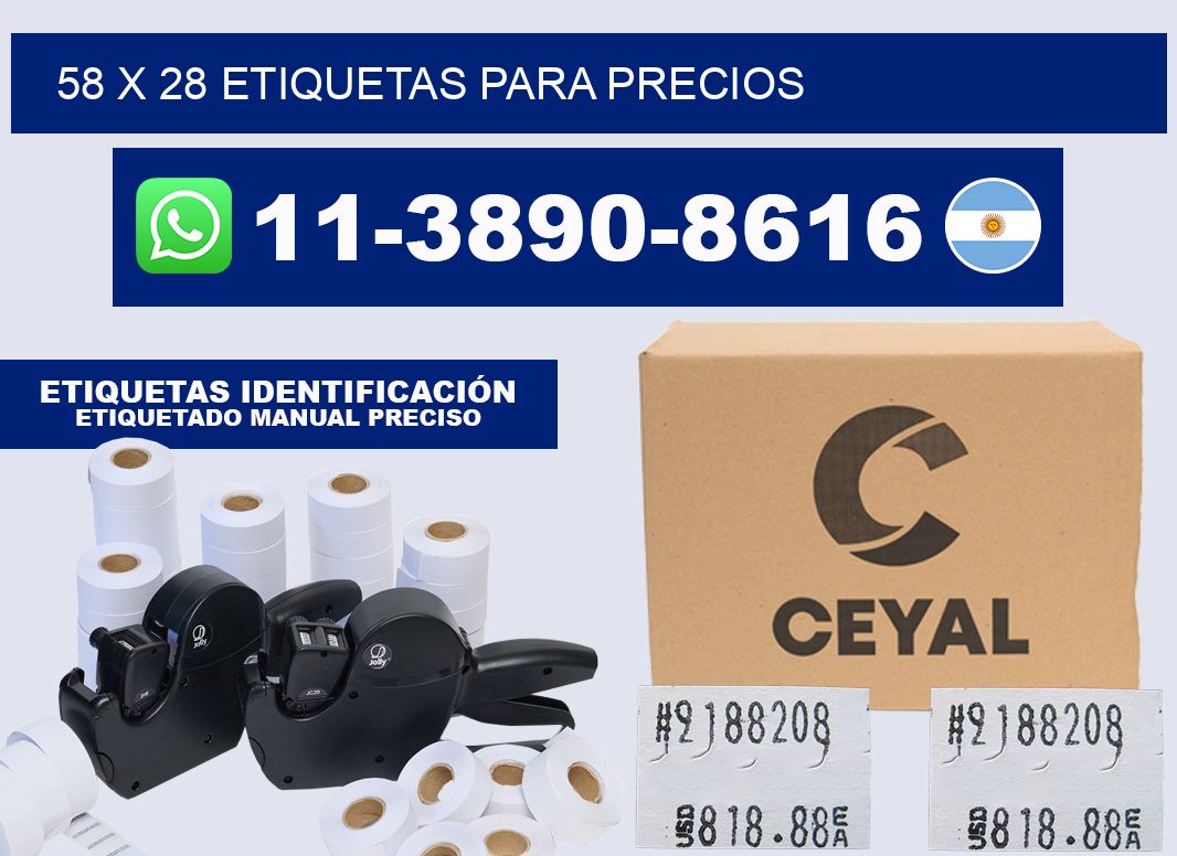 58 x 28 etiquetas para precios