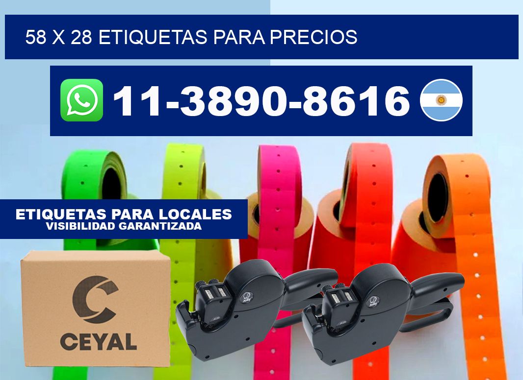58 x 28 etiquetas para precios