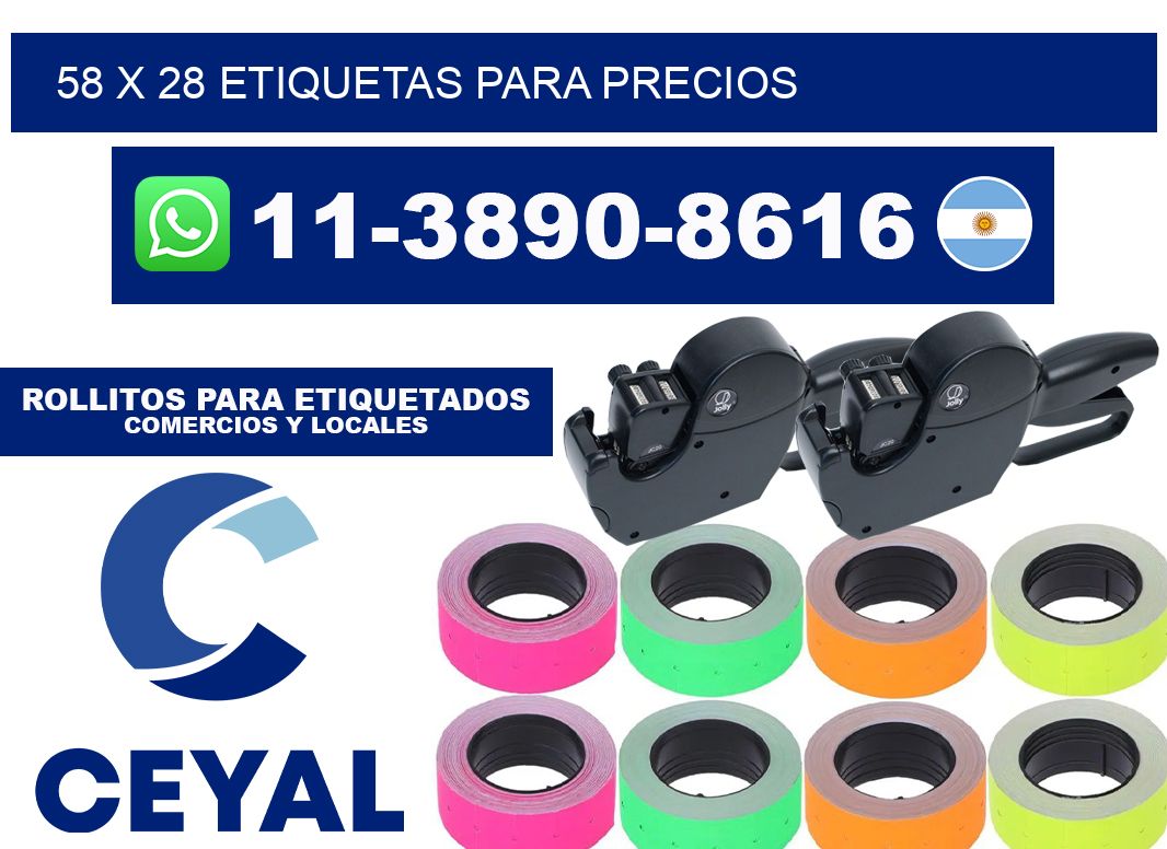58 x 28 etiquetas para precios