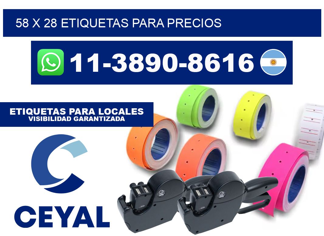 58 x 28 etiquetas para precios