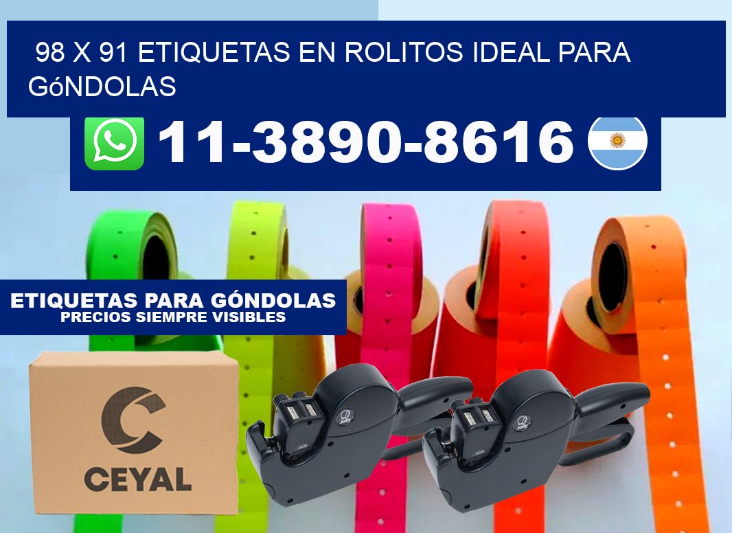 98 x 91 etiquetas en rolitos ideal para góndolas