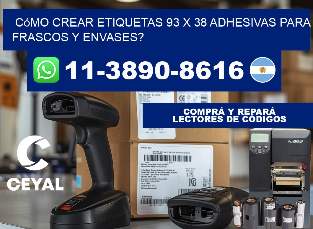 Cómo crear etiquetas 93 x 38 adhesivas para frascos y envases?