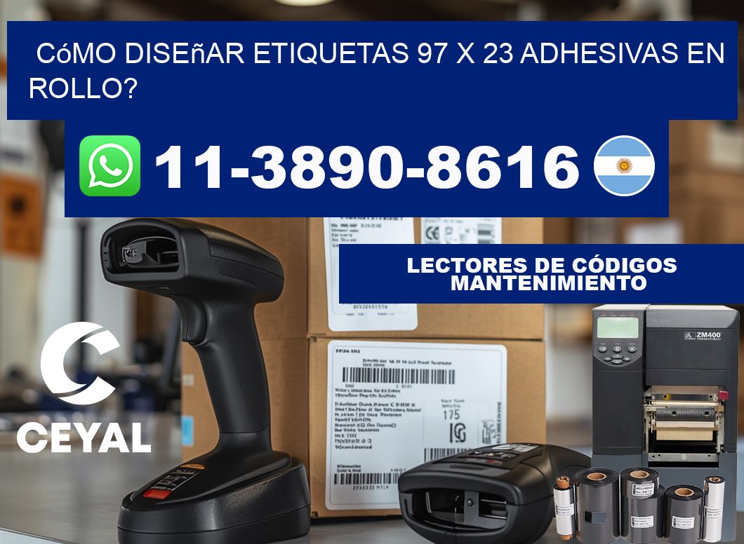 Cómo diseñar etiquetas 97 x 23 adhesivas en rollo?