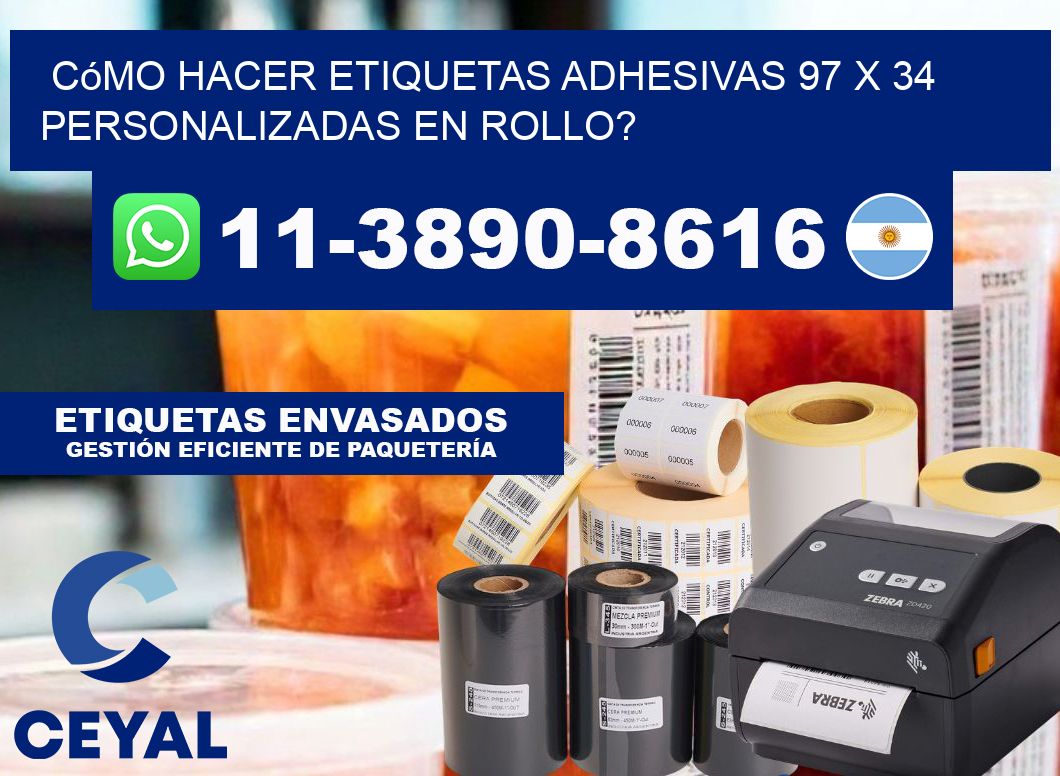 Cómo hacer etiquetas adhesivas 97 x 34 personalizadas en rollo?