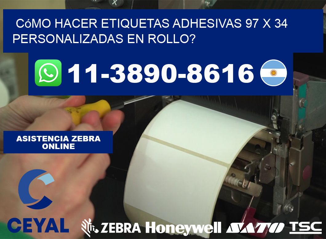 Cómo hacer etiquetas adhesivas 97 x 34 personalizadas en rollo?