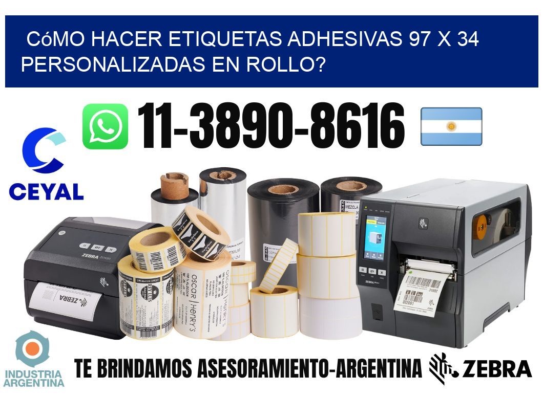 Cómo hacer etiquetas adhesivas 97 x 34 personalizadas en rollo?