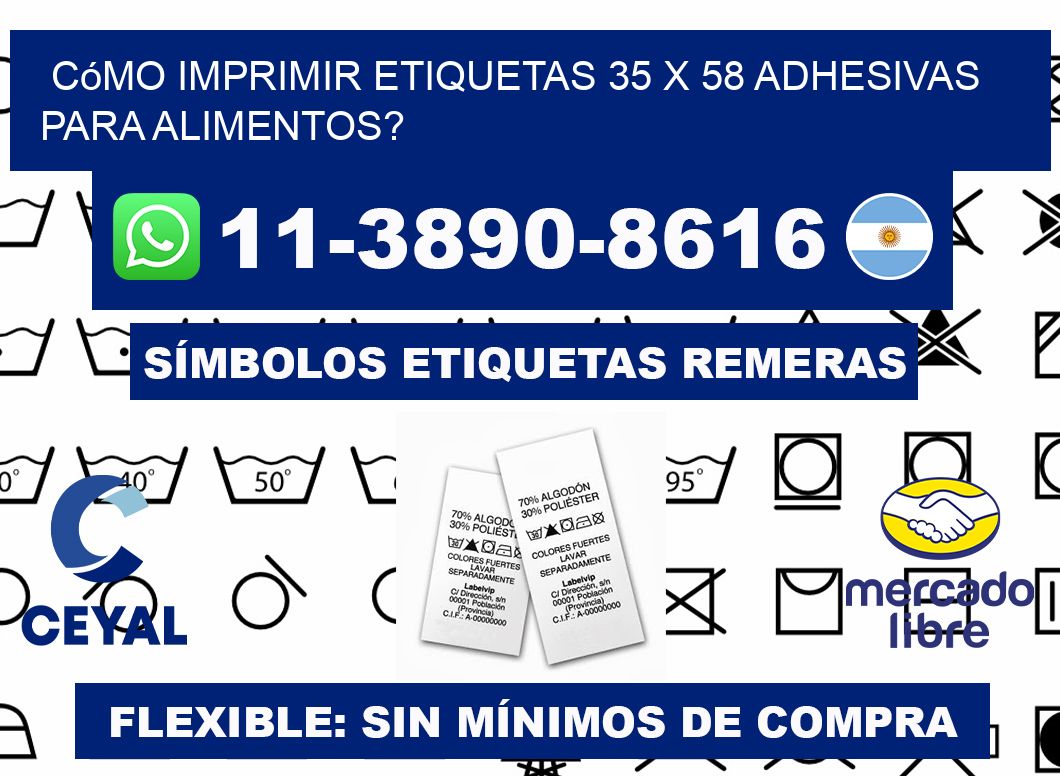 Cómo imprimir etiquetas 35 x 58 adhesivas para alimentos?