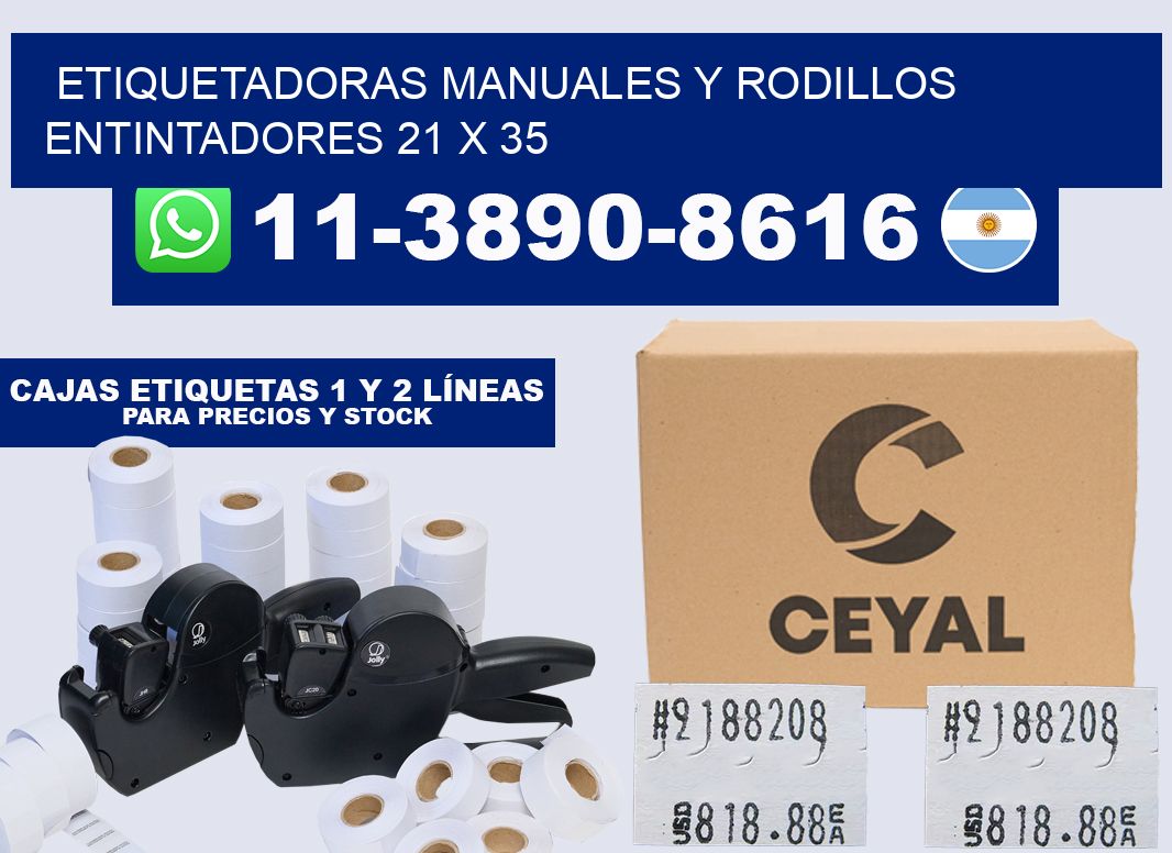 Etiquetadoras manuales y rodillos entintadores 21 x 35