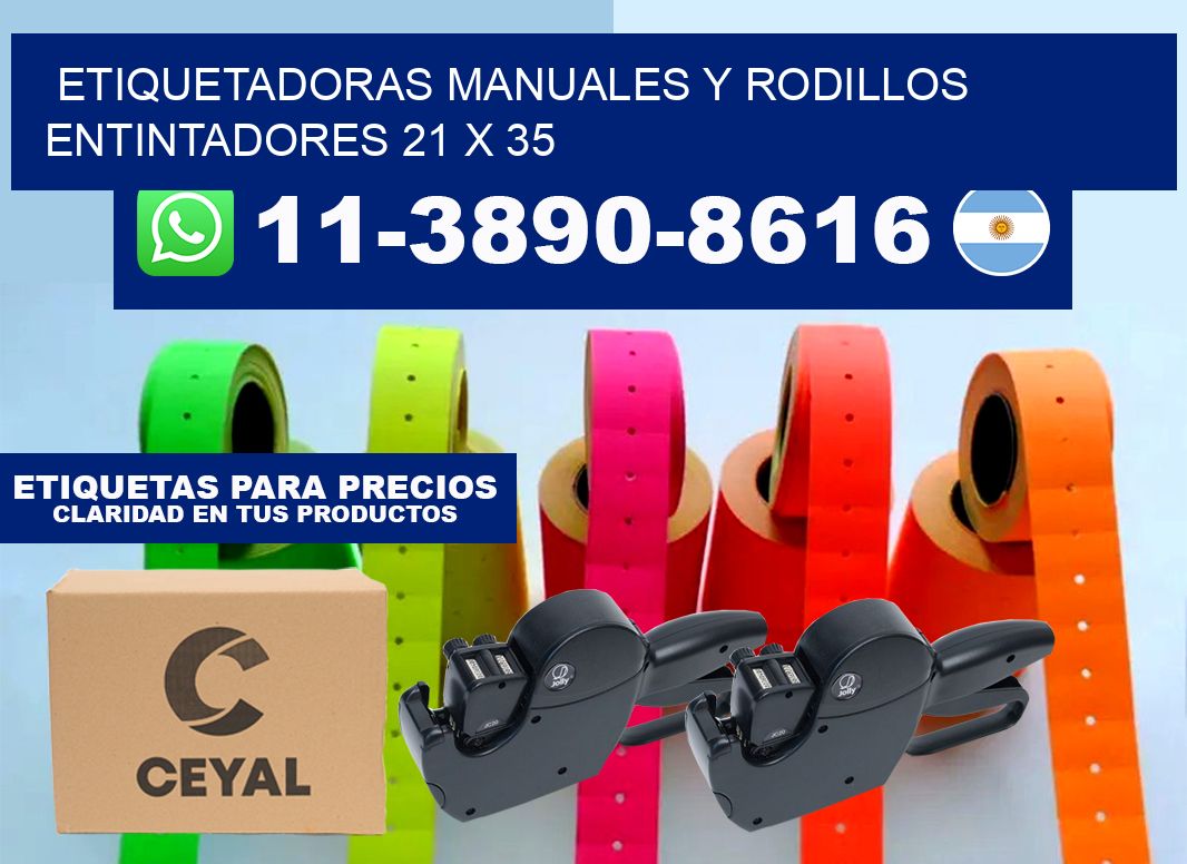 Etiquetadoras manuales y rodillos entintadores 21 x 35