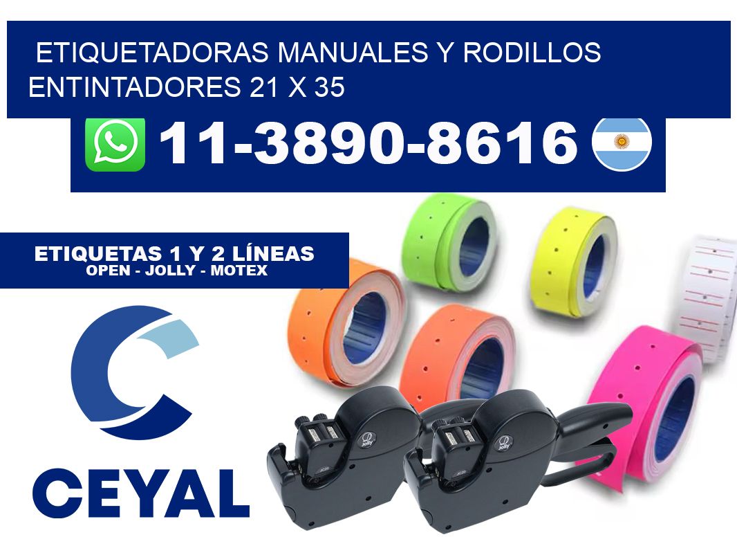 Etiquetadoras manuales y rodillos entintadores 21 x 35