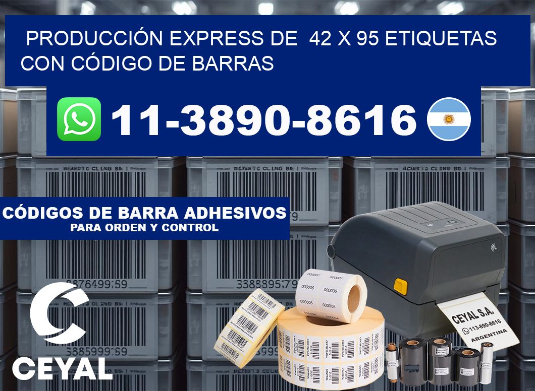 PRODUCCIÓN EXPRESS DE 42 x 95 ETIQUETAS CON CÓDIGO DE BARRAS