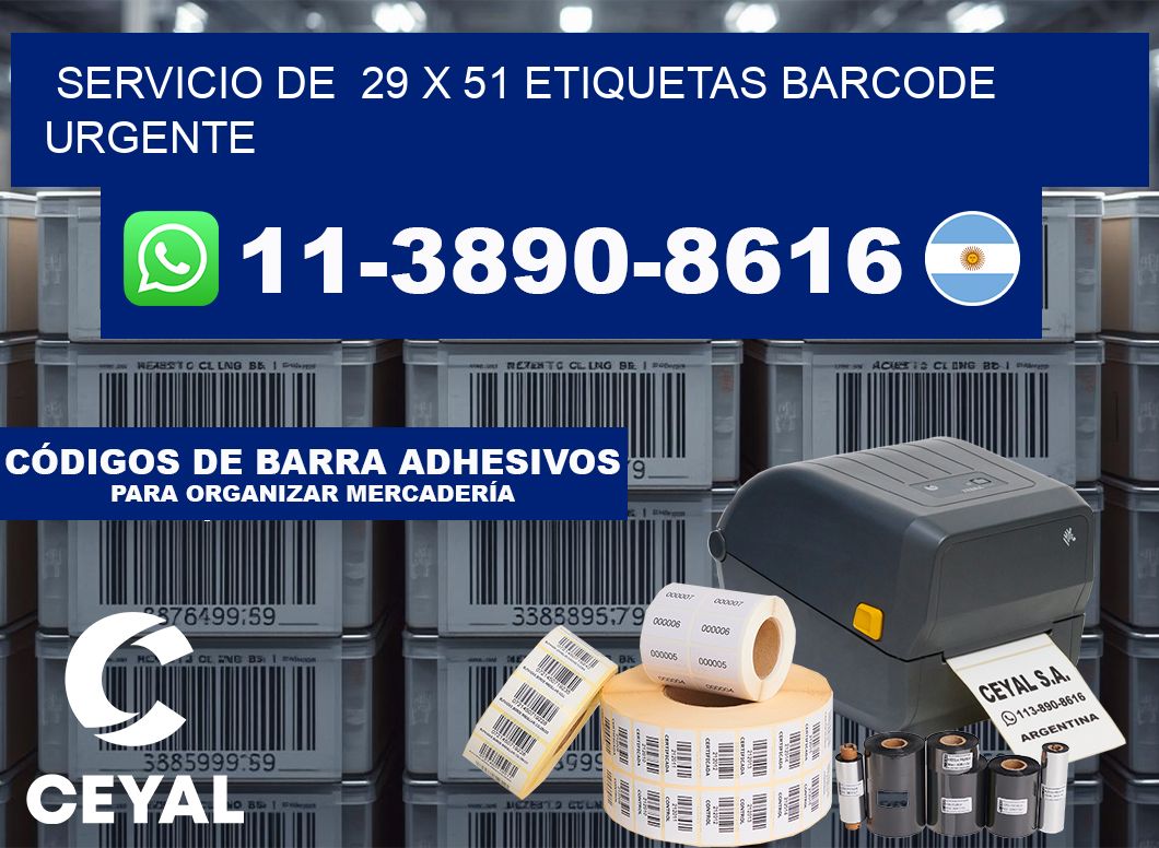 SERVICIO DE  29 x 51 ETIQUETAS BARCODE URGENTE