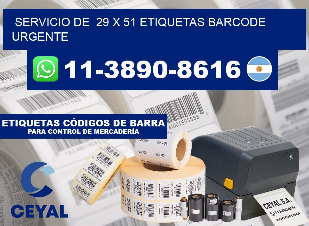 SERVICIO DE  29 x 51 ETIQUETAS BARCODE URGENTE