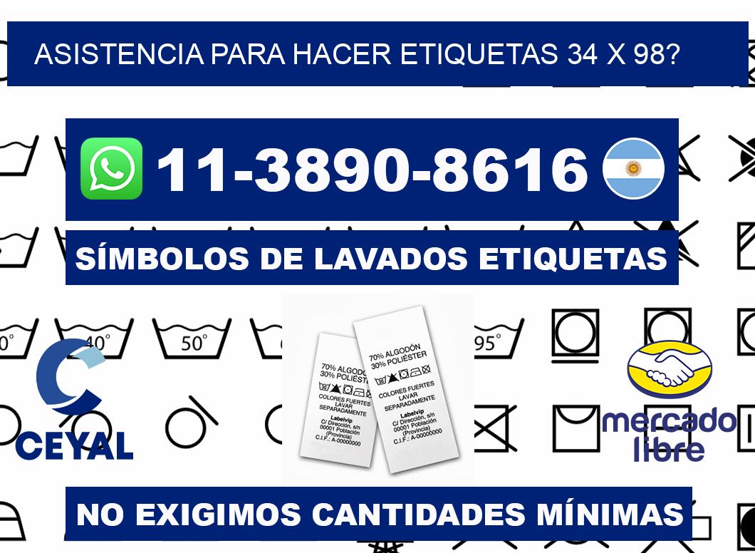 asistencia para hacer etiquetas 34 x 98?