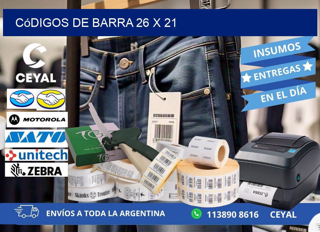 códigos de barra 26 x 21