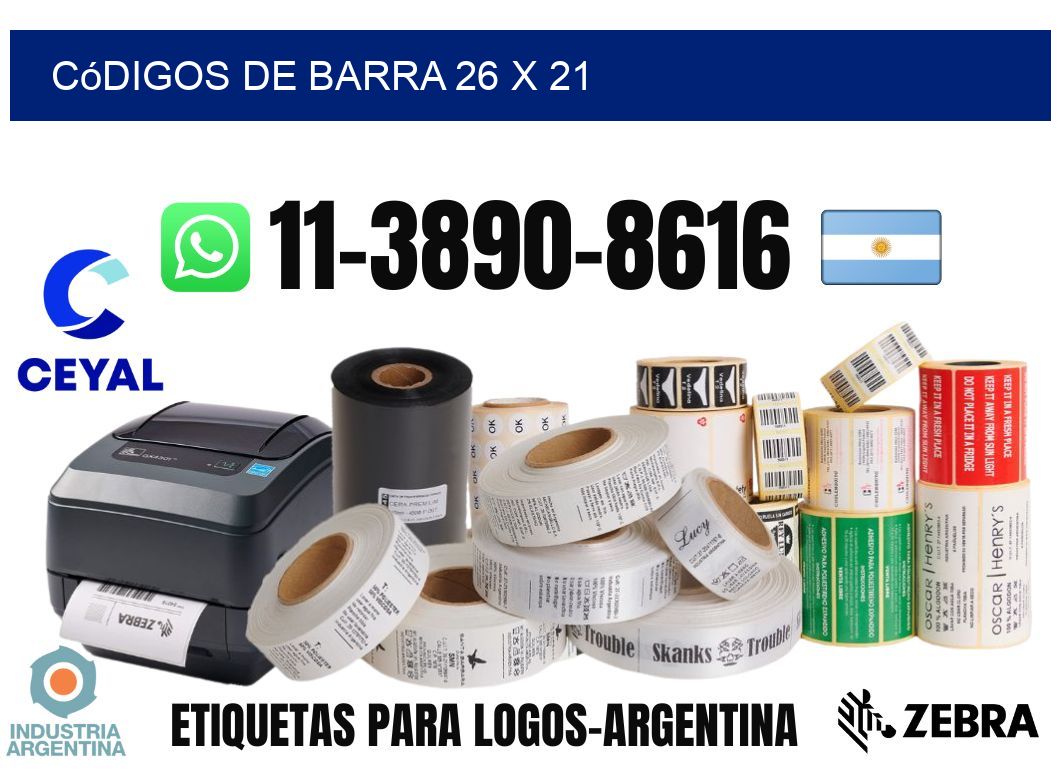 códigos de barra 26 x 21