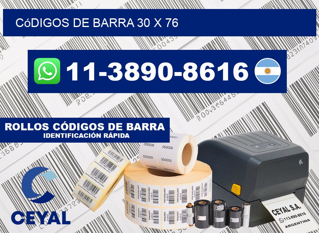 códigos de barra 30 x 76