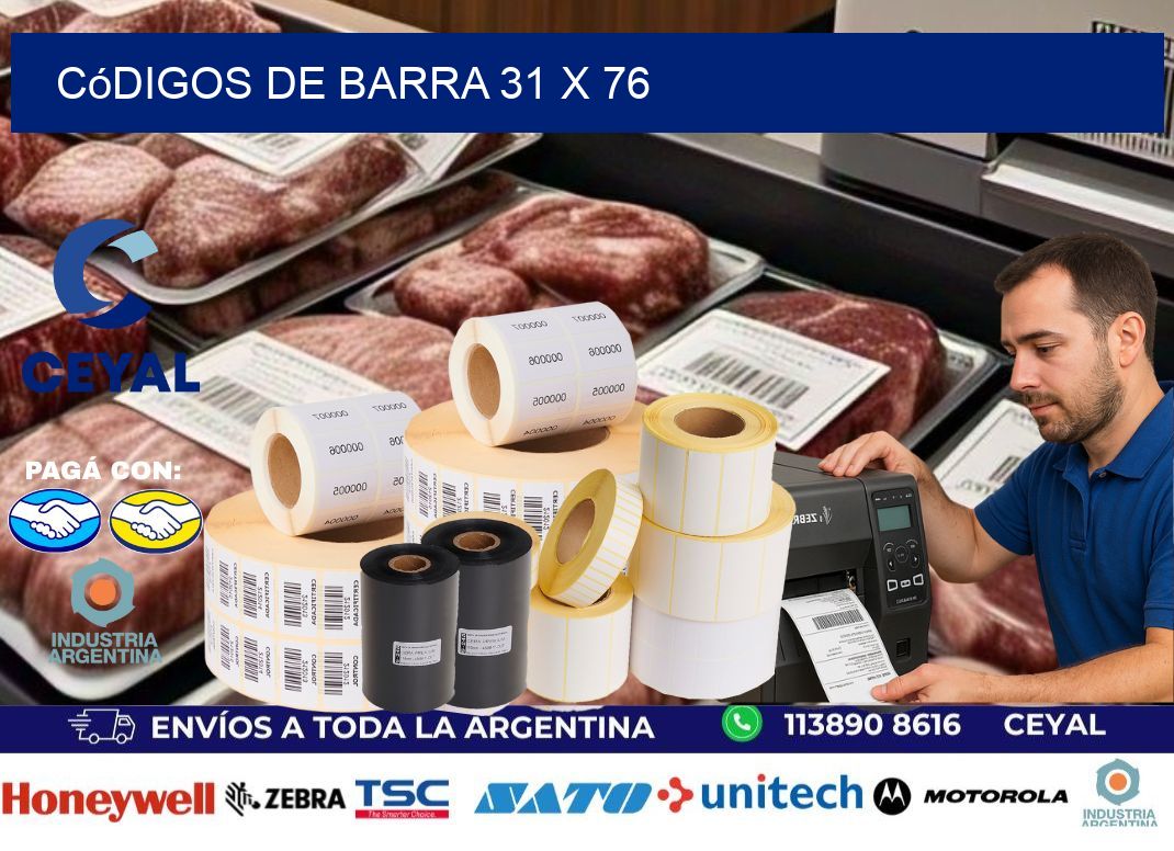 códigos de barra 31 x 76