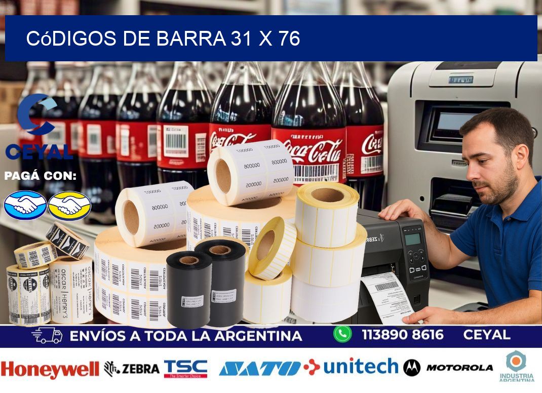 códigos de barra 31 x 76