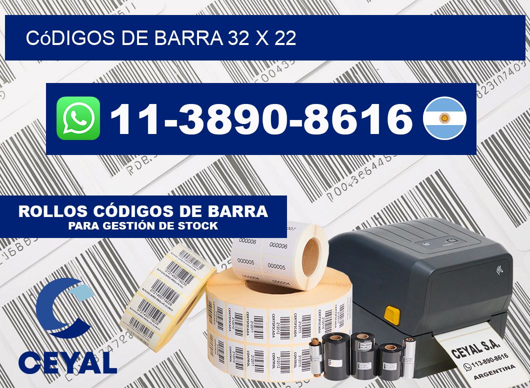 códigos de barra 32 x 22