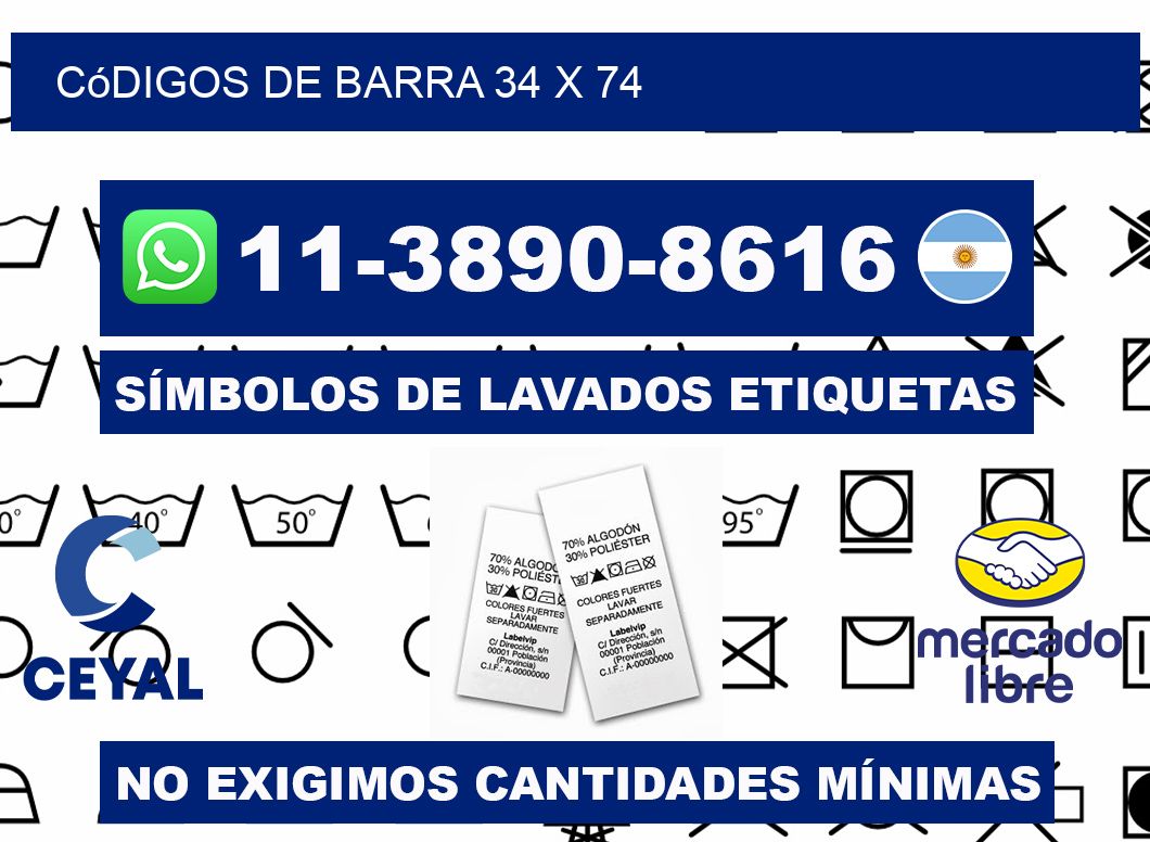 códigos de barra 34 x 74