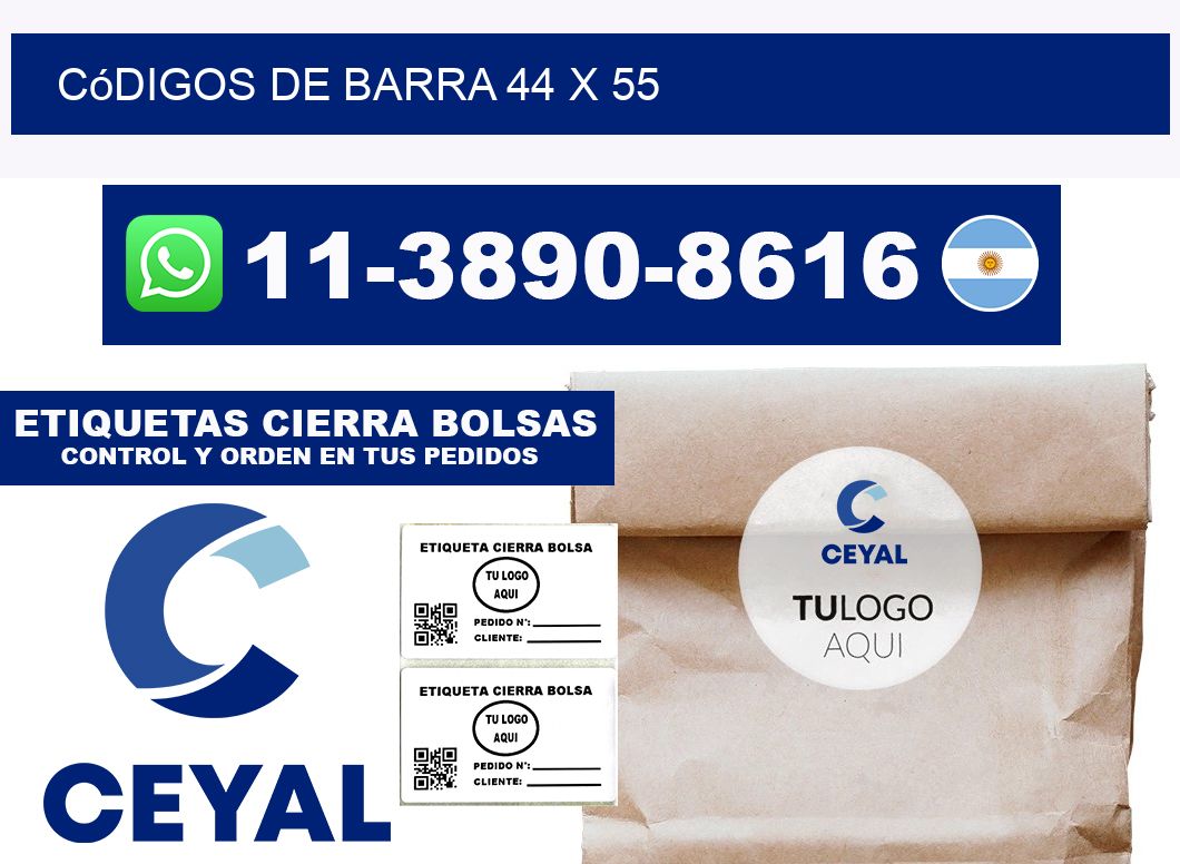 códigos de barra 44 x 55
