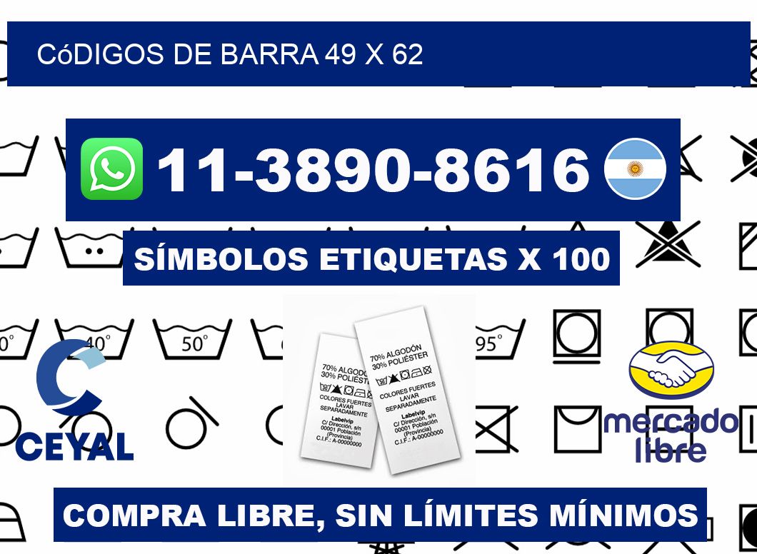 códigos de barra 49 x 62
