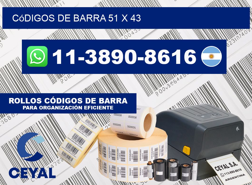 códigos de barra 51 x 43