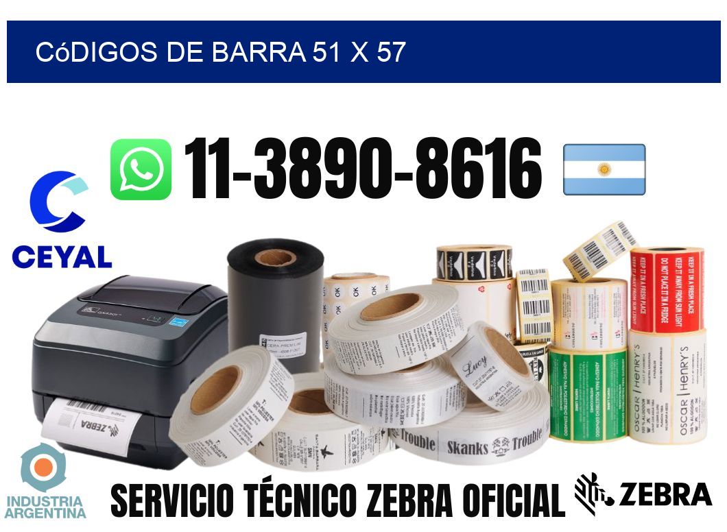 códigos de barra 51 x 57