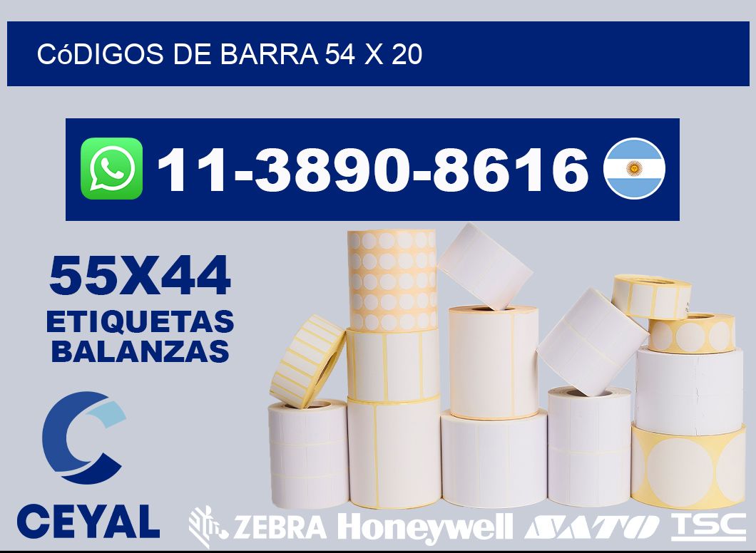 códigos de barra 54 x 20