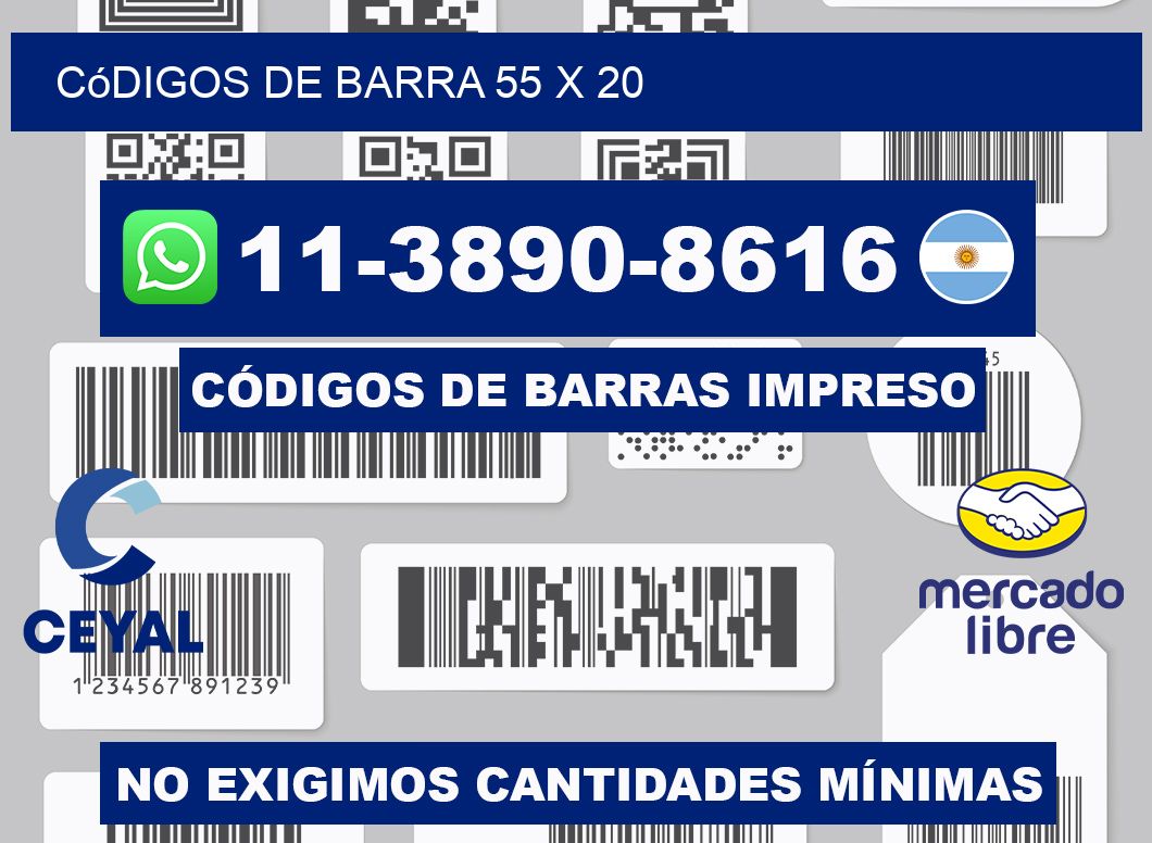 códigos de barra 55 x 20