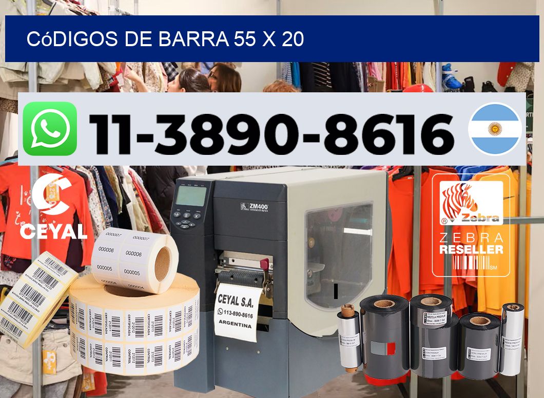 códigos de barra 55 x 20