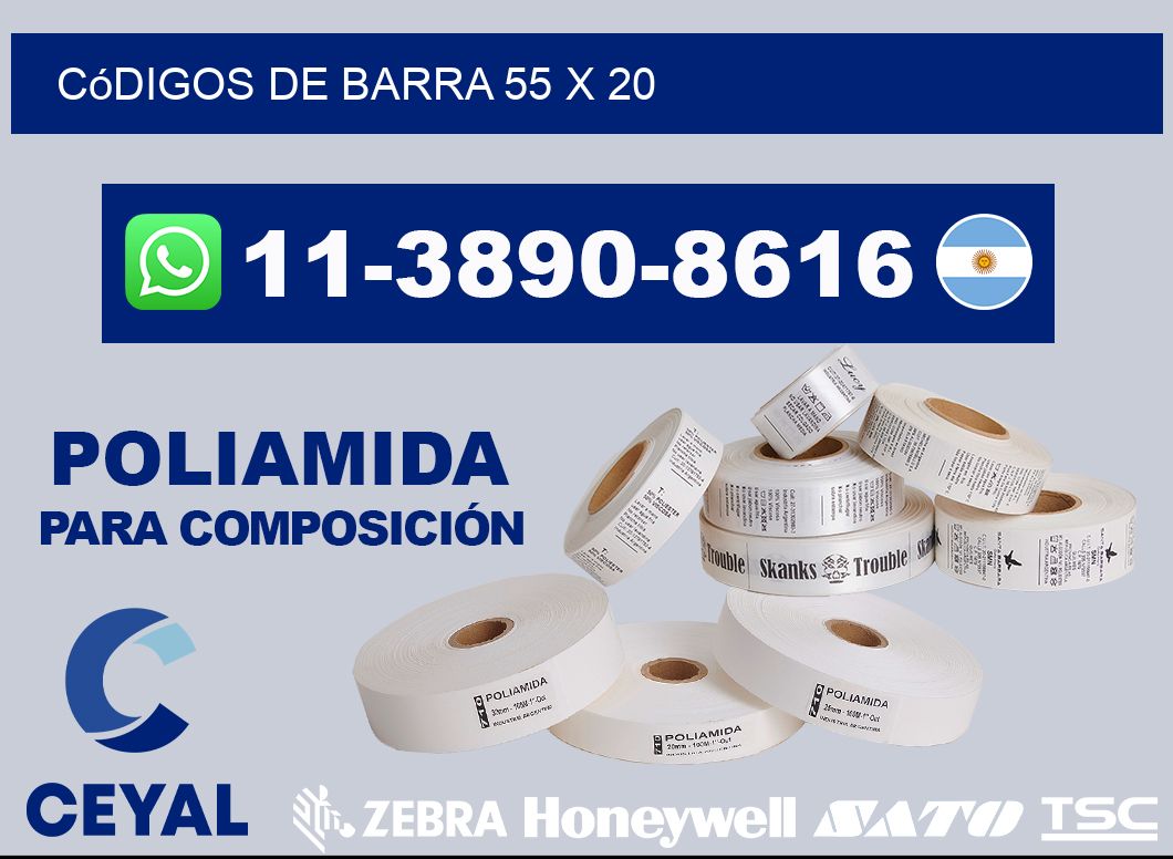códigos de barra 55 x 20