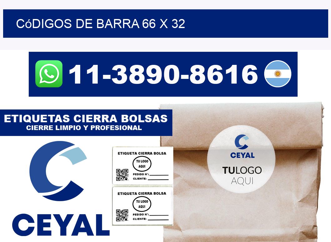 códigos de barra 66 x 32