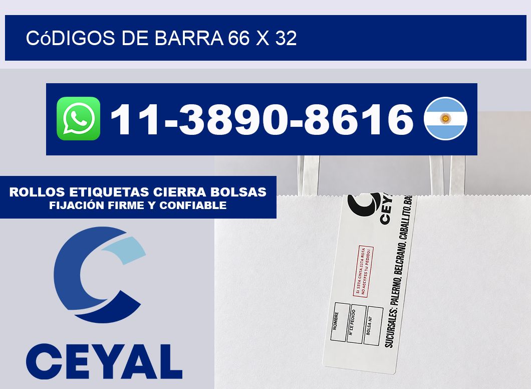 códigos de barra 66 x 32