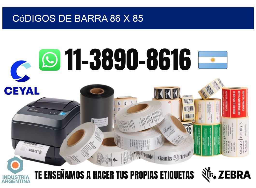 códigos de barra 86 x 85