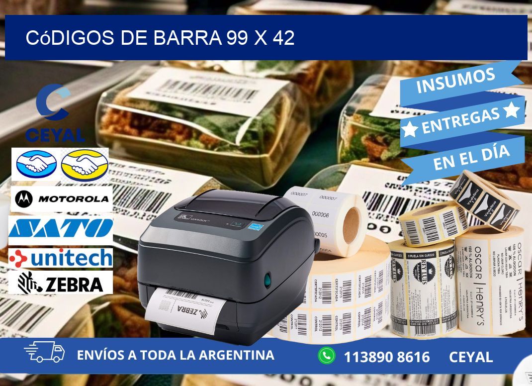 códigos de barra 99 x 42