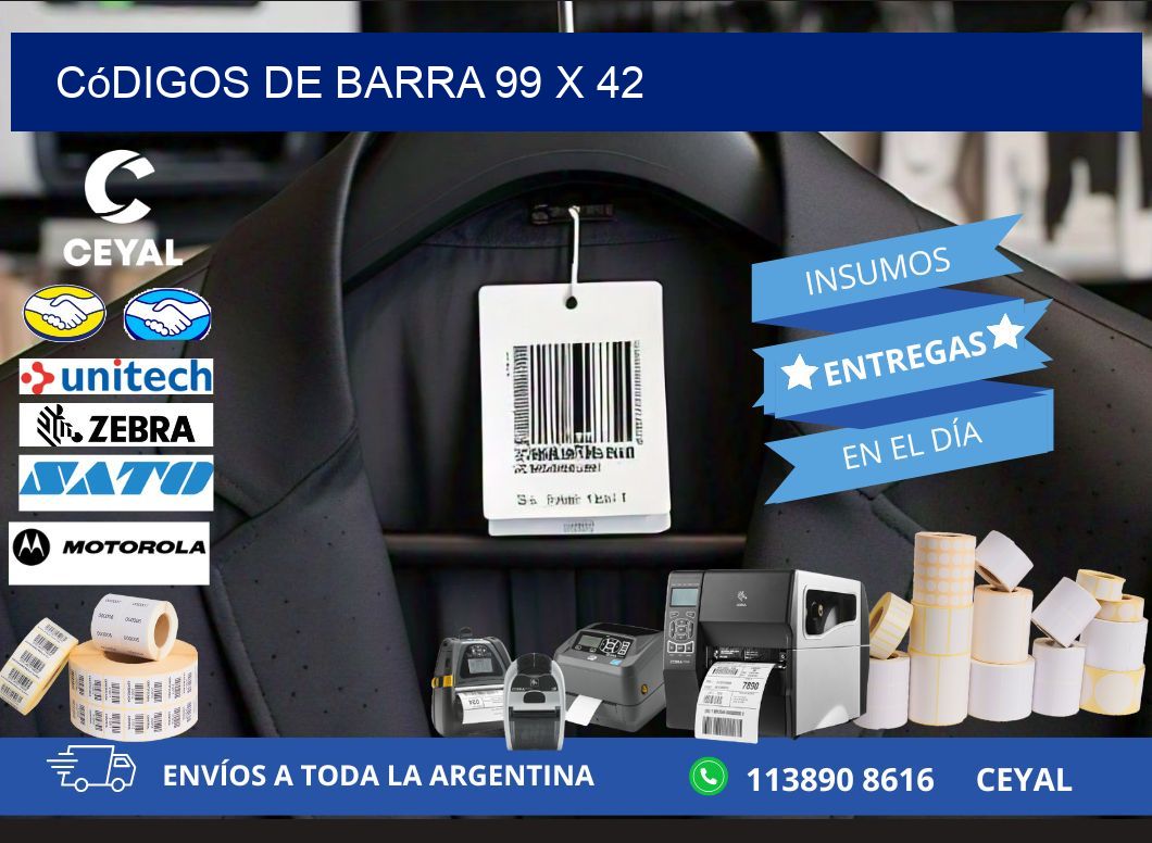 códigos de barra 99 x 42