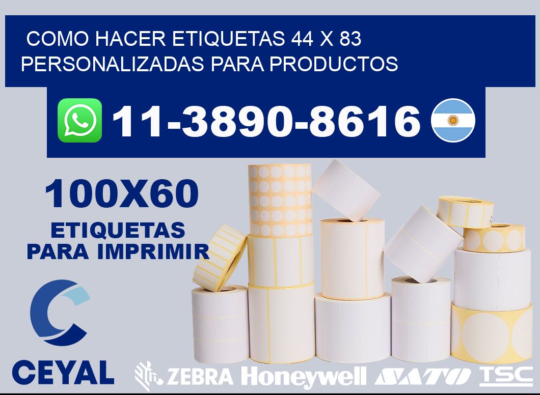 como hacer etiquetas 44 x 83 personalizadas para productos