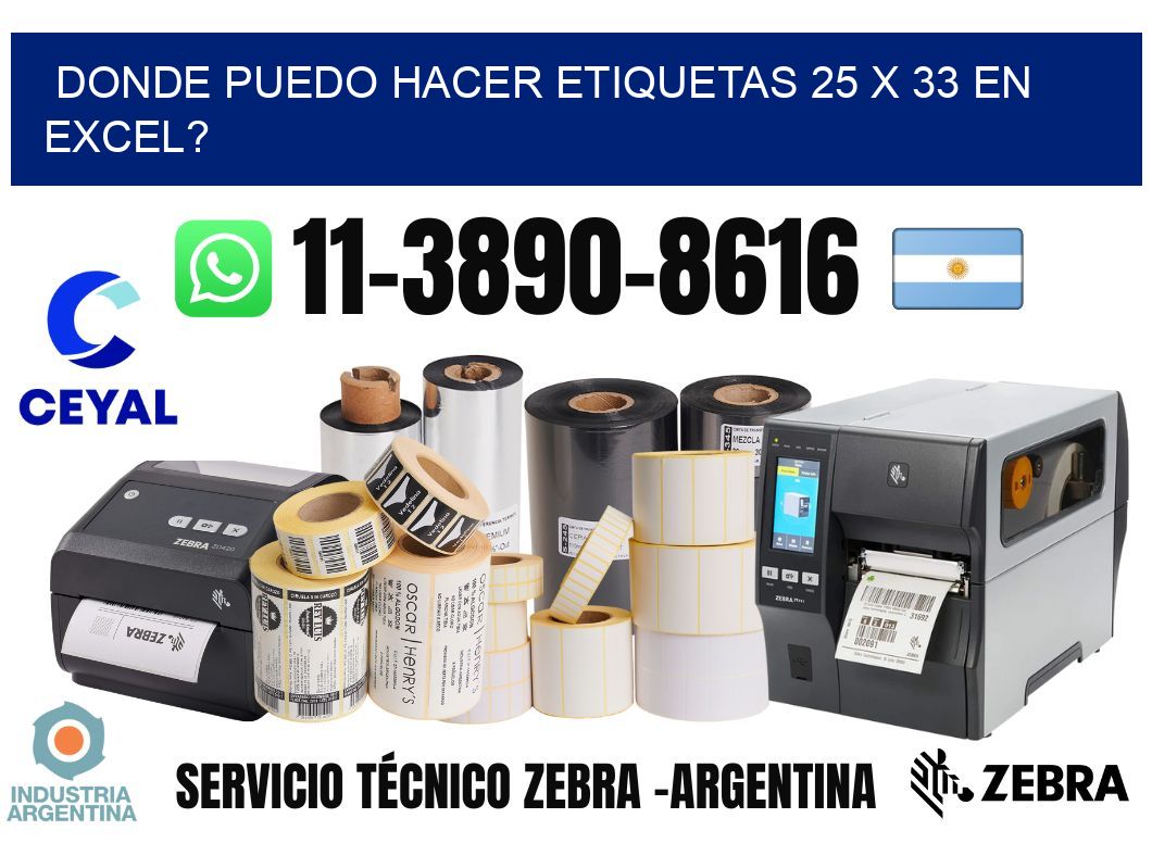 donde puedo hacer etiquetas 25 x 33 en excel?
