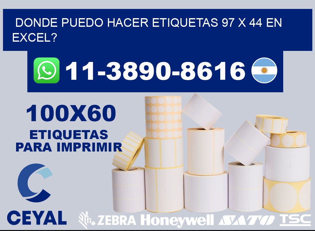 donde puedo hacer etiquetas 97 x 44 en excel?