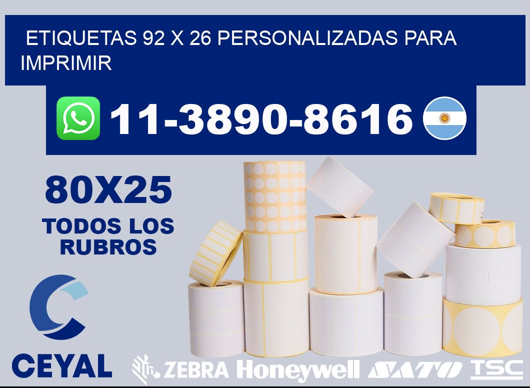 etiquetas 92 x 26 personalizadas para imprimir