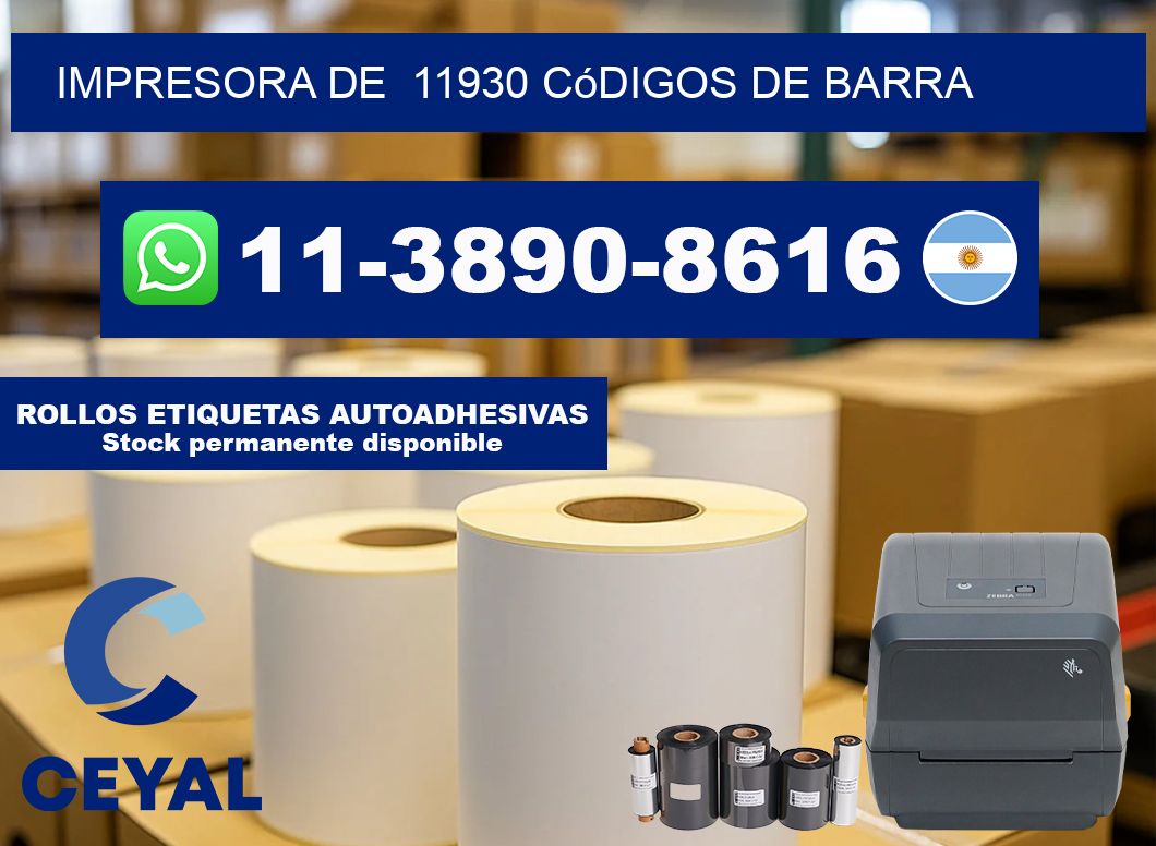 impresora de  11930 códigos de barra
