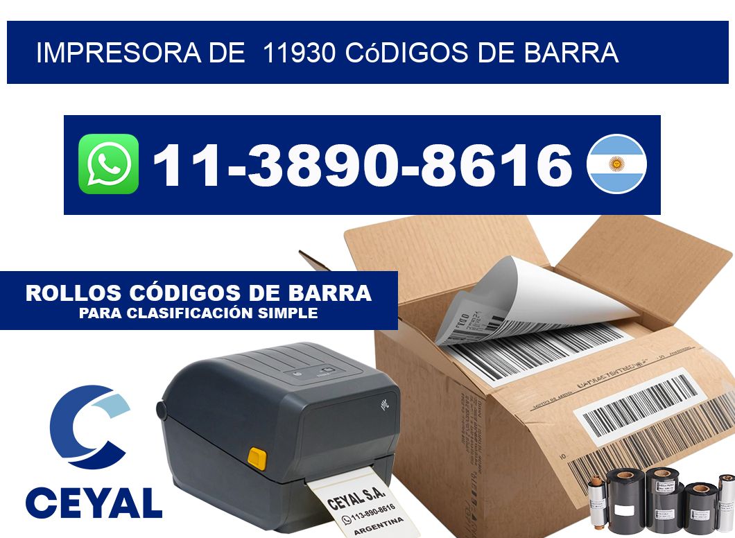 impresora de  11930 códigos de barra