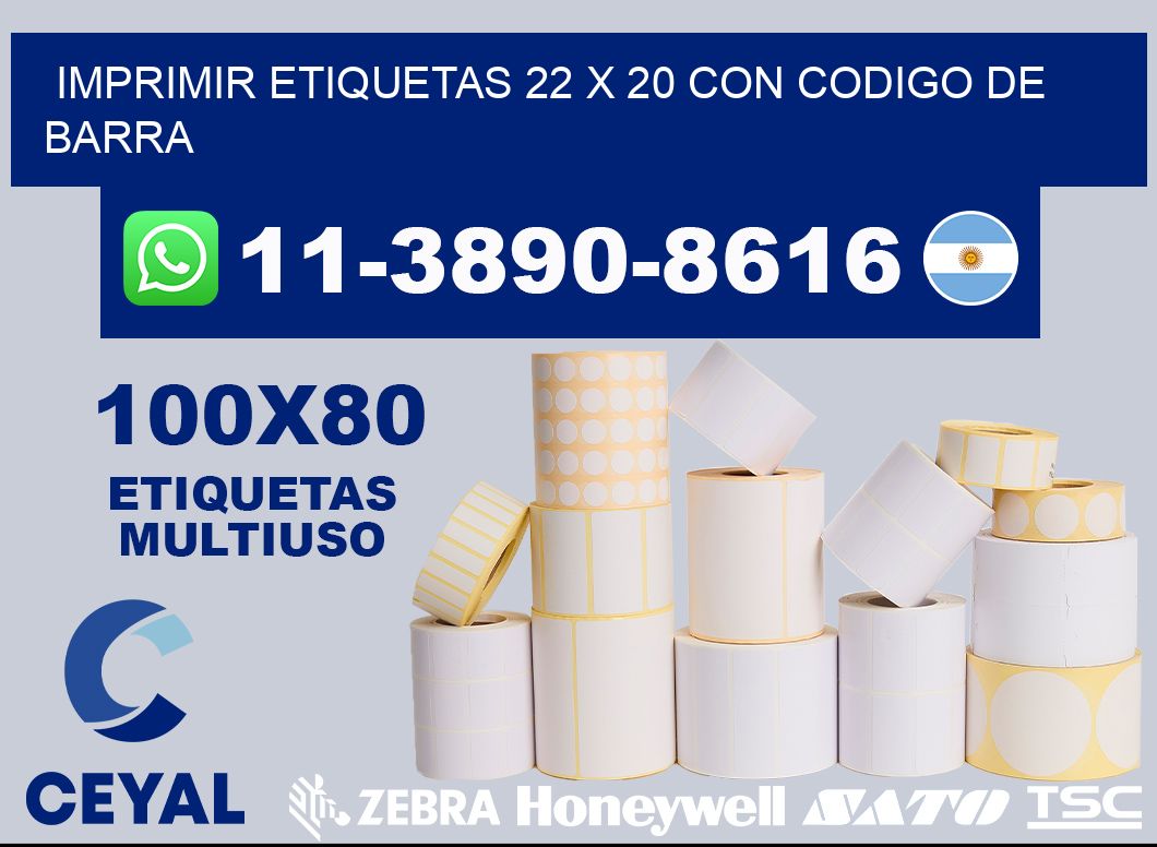 imprimir etiquetas 22 x 20 con codigo de barra