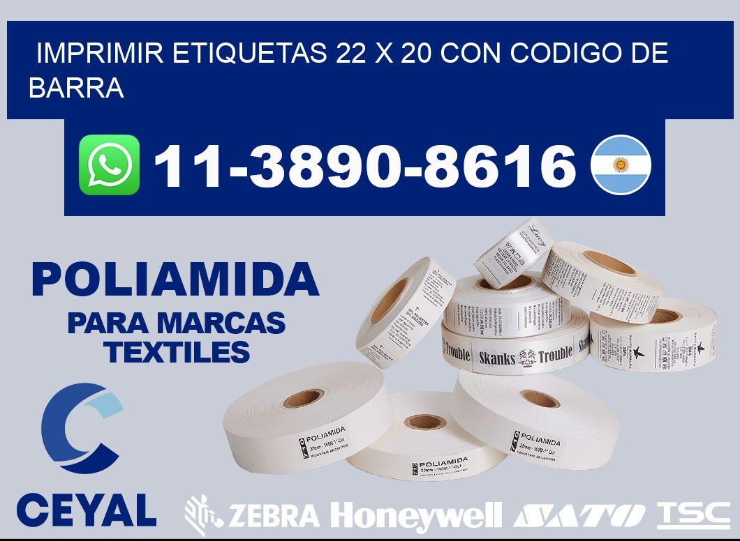 imprimir etiquetas 22 x 20 con codigo de barra