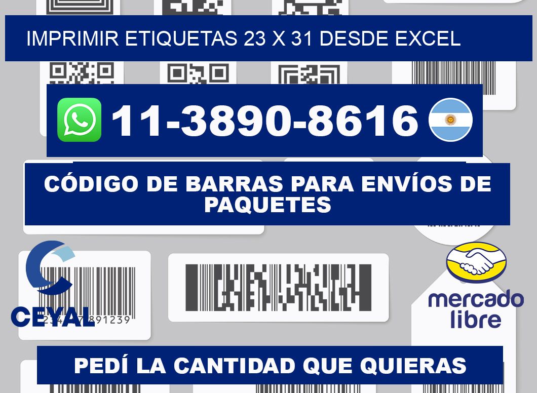 imprimir etiquetas 23 x 31 desde excel