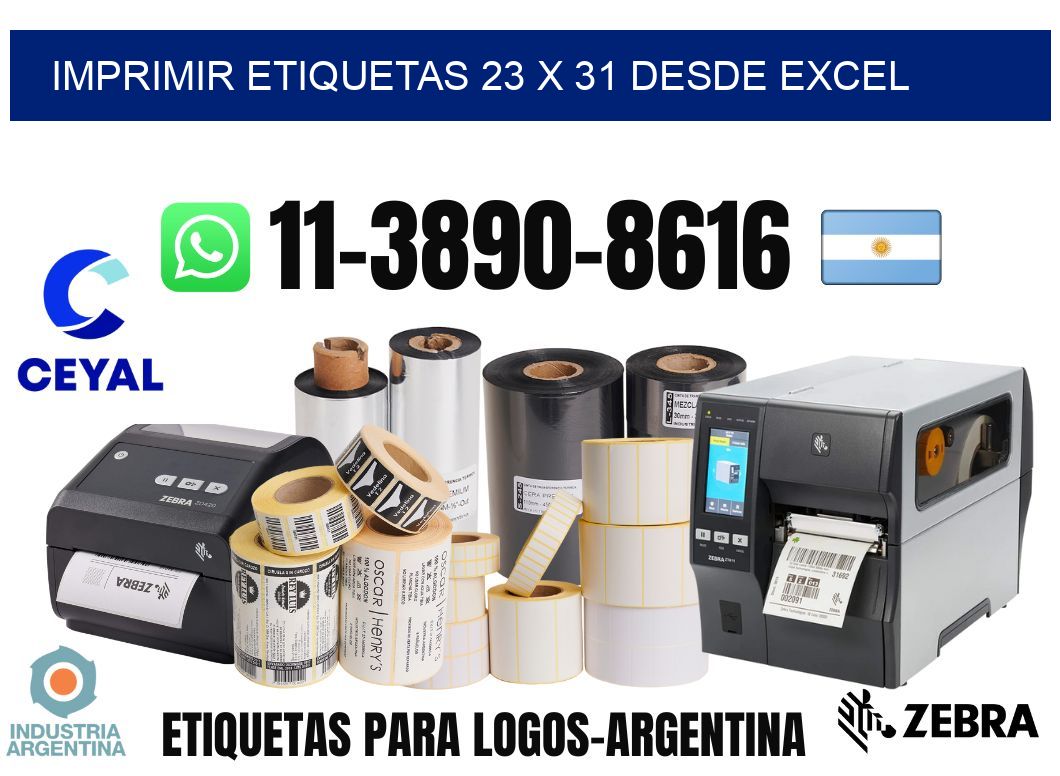 imprimir etiquetas 23 x 31 desde excel