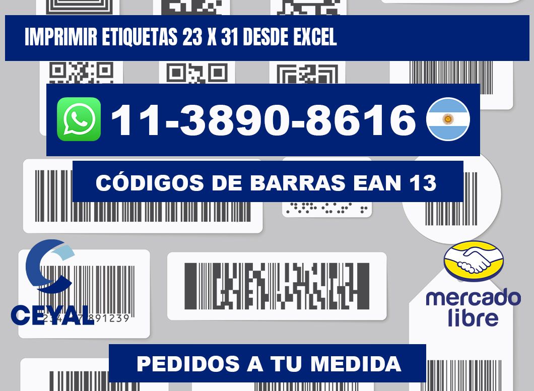 imprimir etiquetas 23 x 31 desde excel