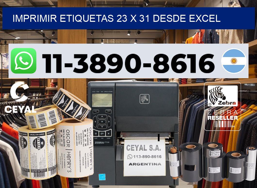 imprimir etiquetas 23 x 31 desde excel